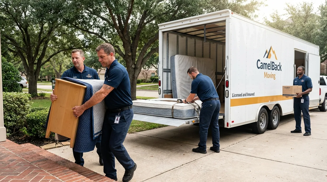Crew loading residential truck for cross-state move from Kingston Springs, TN
