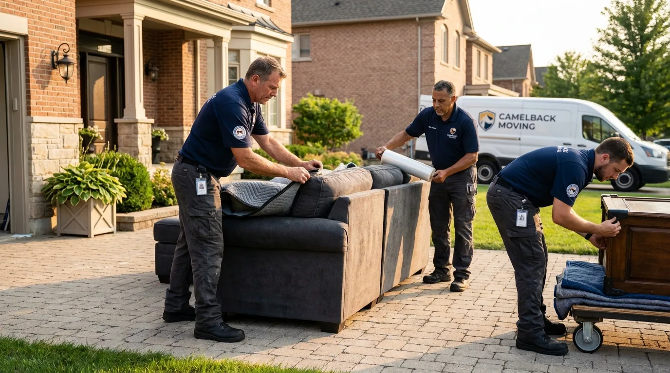Large estate moving crew wrapping furniture in Kingston Springs, TN