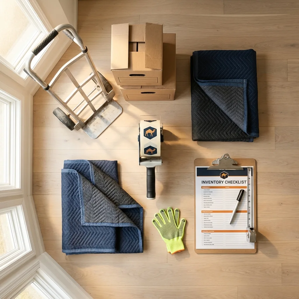 Professional moving supplies and packing materials layout for Kingston Springs residential relocations